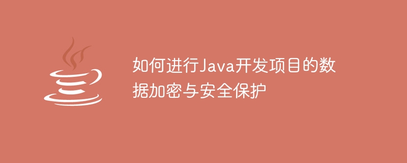 如何進行Java開發專案的資料加密與安全保護