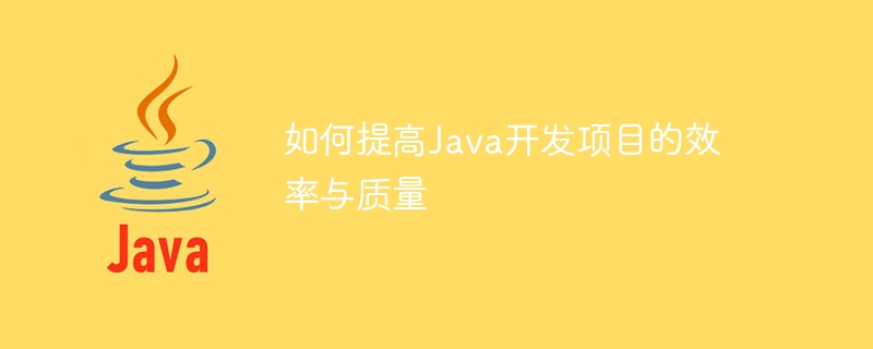 Java開発プロジェクトの効率と品質を向上させる方法