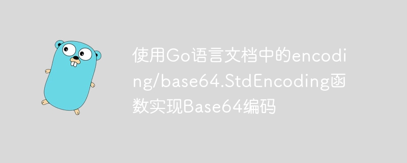 Gunakan fungsi pengekodan/base64.StdEncoding dalam dokumentasi bahasa Go untuk melaksanakan pengekodan Base64