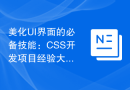 美化UI界面的必备技能：CSS开发项目经验大揭秘