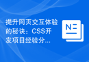提升网页交互体验的秘诀：CSS开发项目经验分享