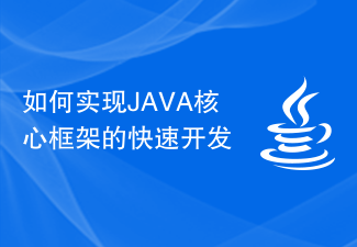 如何实现JAVA核心框架的快速开发