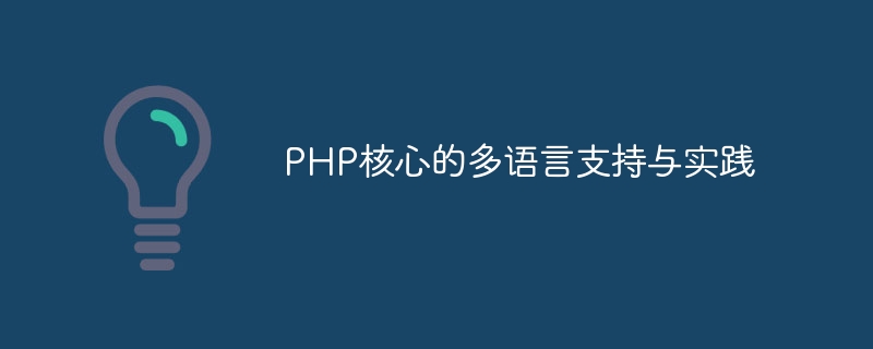 PHP コアの多言語サポートと実践