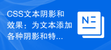 CSS 텍스트 그림자 및 효과: 텍스트에 다양한 그림자 및 특수 효과 추가
