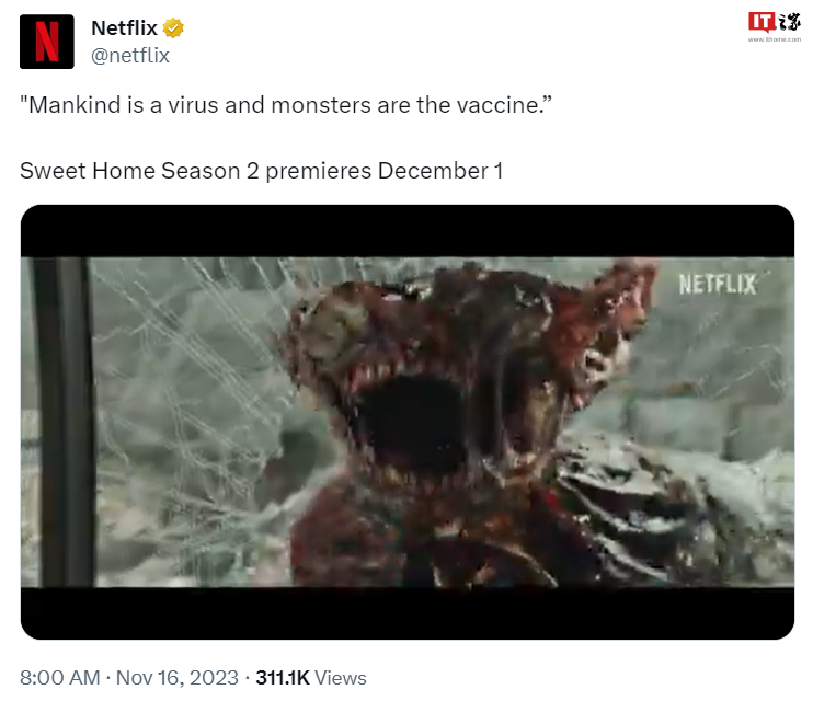 Netflix 丧尸韩剧《甜蜜家园 2》正式预告公布，12 月 1 日上线