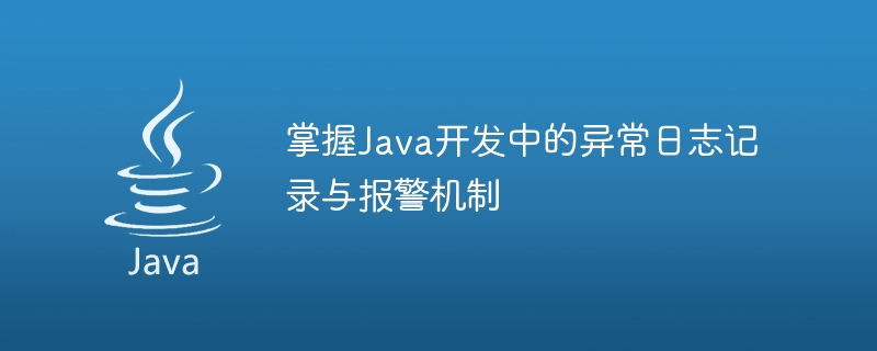 Java 개발에서 예외 로깅 및 경보 메커니즘을 마스터하세요.