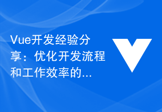 Vue 開発経験の共有: 開発プロセスと作業効率の最適化に関する経験