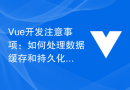 Vue 開発ノート: データのキャッシュと永続化の処理方法