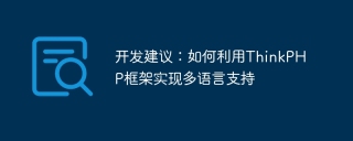 开发建议:如何利用thinkphp框架实现多语言支持