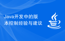Java开发中的版本控制经验与建议