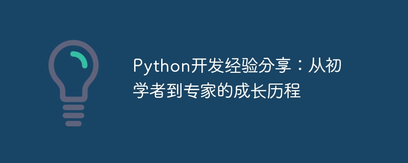 Erfahrungsaustausch in der Python-Entwicklung: Der Entwicklungsprozess vom Anfänger zum Experten