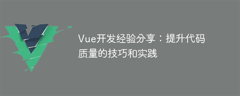 Vue开发经验分享：提升代码质量的技巧和实践