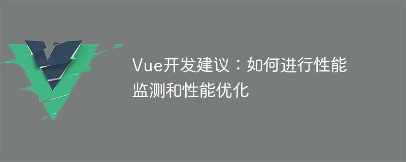 Vue 開発の提案: パフォーマンスの監視と最適化を実行する方法