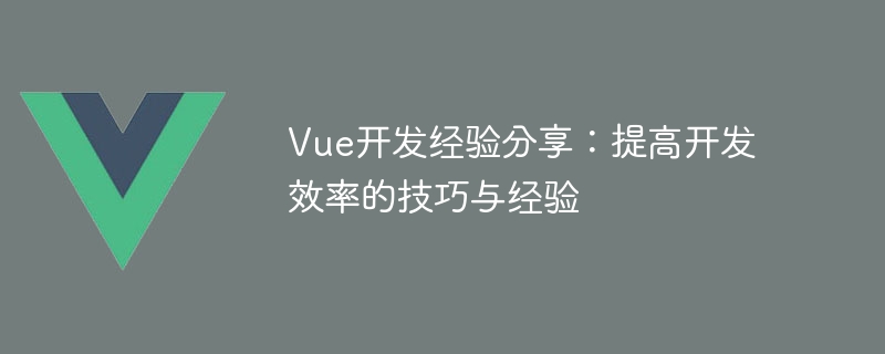 Vue 開発経験の共有: 開発効率を向上させるためのヒントと経験