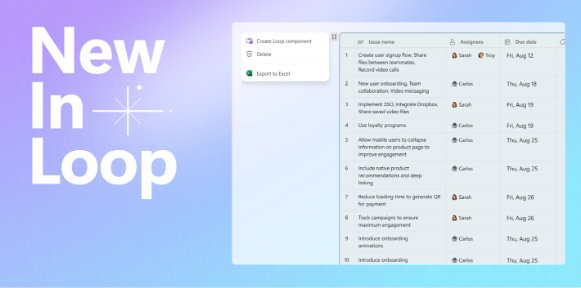 Microsoft Loop has been upgraded again! Users can seamlessly import collaboration tables into Excel