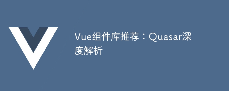 Vue 구성 요소 라이브러리 권장 사항: Quasar 심층 분석