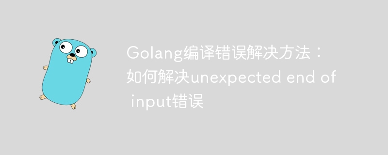Golang编译错误解决方法：如何解决unexpected end of input错误