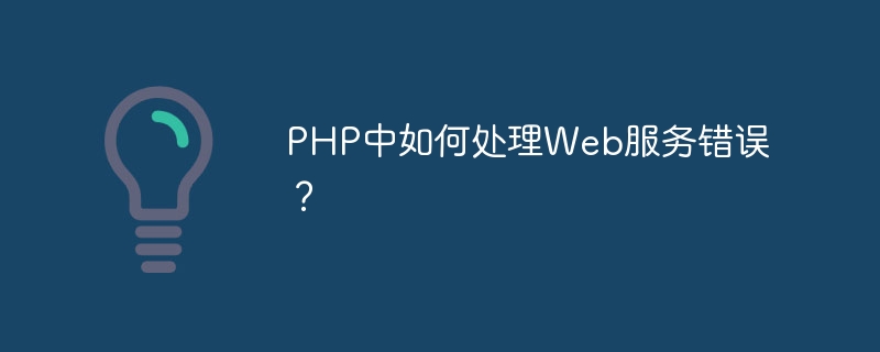 How to handle web service errors in PHP?