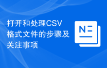 打开和处理CSV格式文件的步骤及关注事项