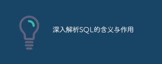 深入解析sql的含义与作用