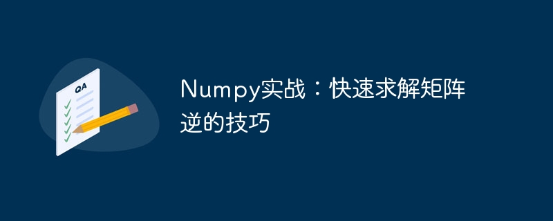 Numpy实战：快速求解矩阵逆的技巧