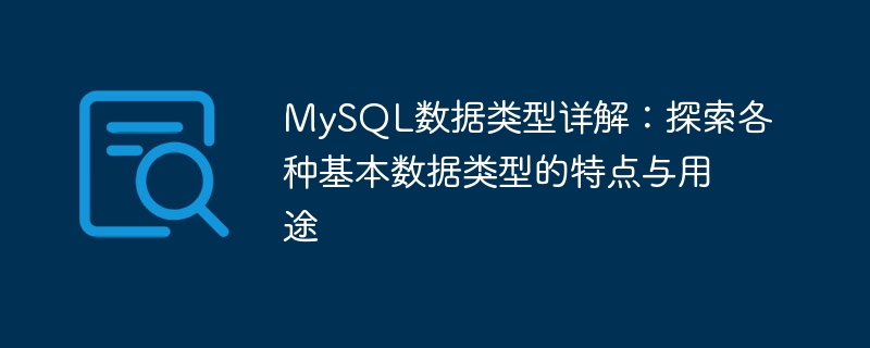 MySQL数据类型详解：探索各种基本数据类型的特点与用途