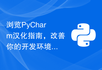 Parcourez la version chinoise de PyCharm pour améliorer la convivialité de votre environnement de développement