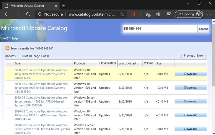 What improvements are included in the update released by KB4554364?