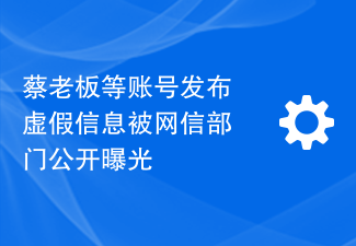 蔡老板等账号发布虚假信息被网信部门公开曝光