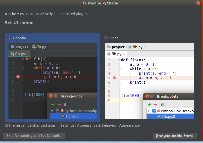 Wie kann ich die anfänglichen Pycharm-Einstellungen im UBUNTU-System wiederherstellen?