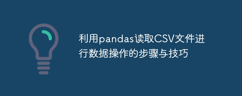 利用pandas读取CSV文件进行数据操作的步骤与技巧
