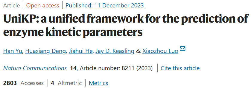 Chinese Academy of Sciences team creates a unified framework for improving prediction accuracy of enzyme kinetic parameters