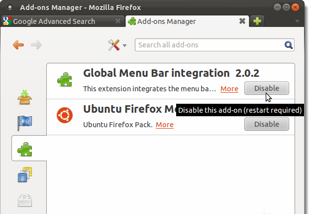 Bagaimana untuk melumpuhkan menu global dalam sistem Ubuntu?