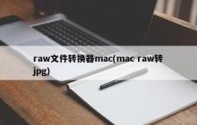 raw文件转换器mac(mac raw转jpg)