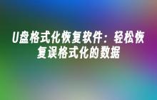 一键恢复误格式化的U盘数据：轻松恢复误操作造成的数据丢失