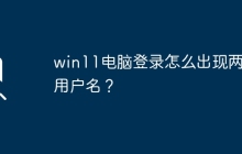 win11电脑为何会出现双重用户名登录？