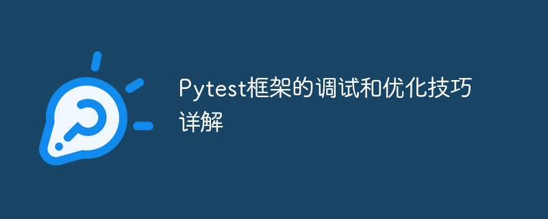 Pytest框架的调试和优化技巧详解