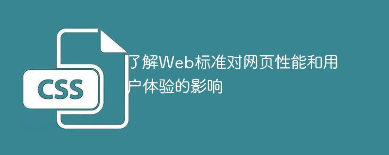 Web标准对网页性能和用户体验的影响的理解