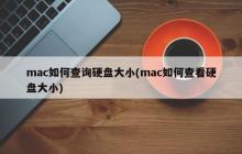 mac怎么查看硬盘容量(mac怎么查询硬盘容量)