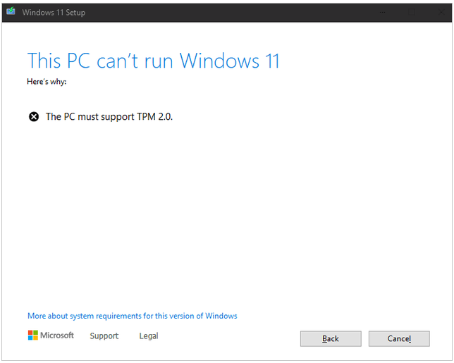 Comment contourner la détection TPM pour installer Win11