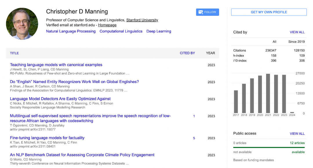 斯坦福Christopher Manning获2024 IEEE冯诺依曼奖，曾培养陈丹琦等多位华人学生