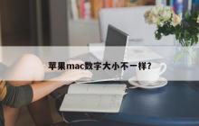Mac电脑中数字大小不一致？