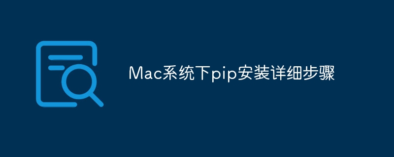 MacOS での pip インストールの完全ガイド