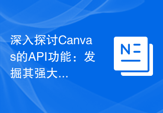 深入探討Canvas的API功能：發掘其強大之處