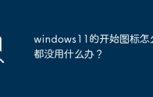 如何解决无法使用 Windows 11 开始图标的问题？