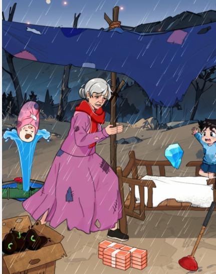 《就我眼神好》破屋避雨帮助奶奶避雨通关攻略