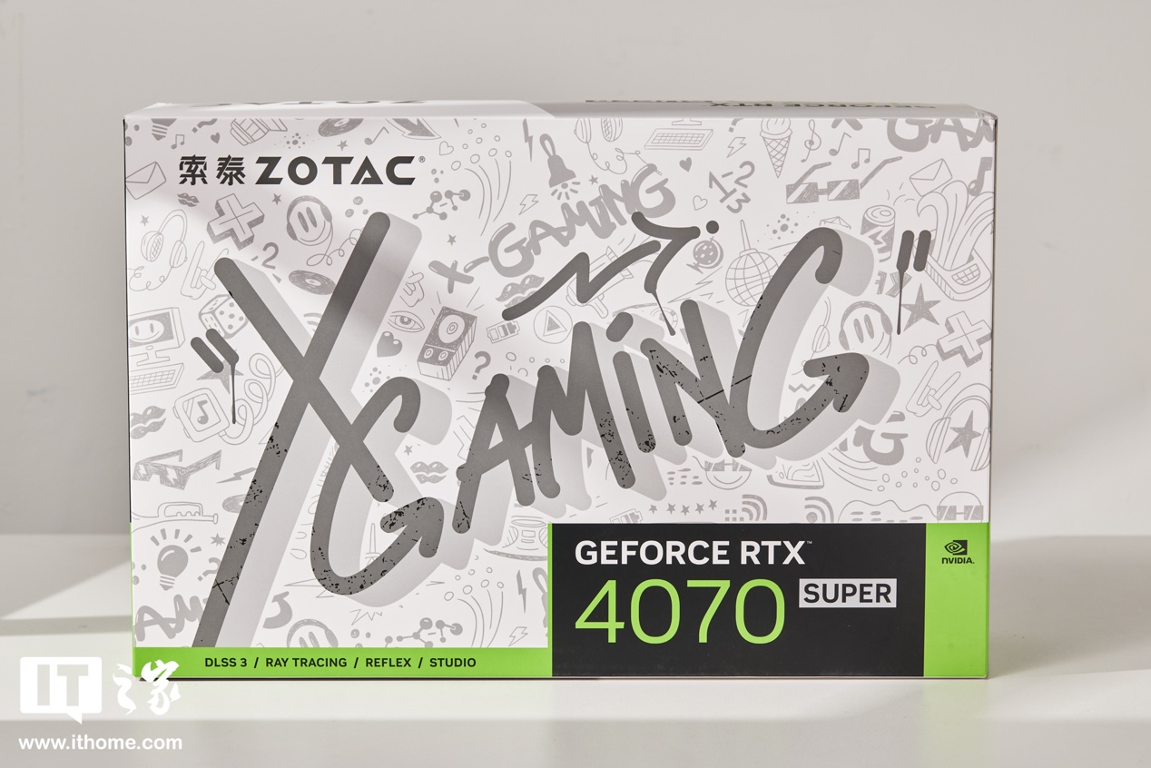 Zotac RTX 4070 SUPER X-GAMING OC Opal White Graphics Card Pictures: Cool and Fresh Graffiti Style