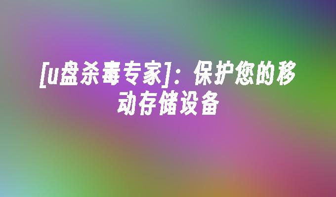 [U盤安全衛士]：為您的行動儲存裝置提供保護