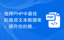 选择PHP中最佳的高效文本数据库：提升你的数据存储和查询效率