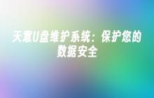 天力U盘维护系统：确保您的数据安全